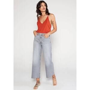 ÉTICA Devon High Waist Raw Hem Crop Wide Leg Jeans size 31